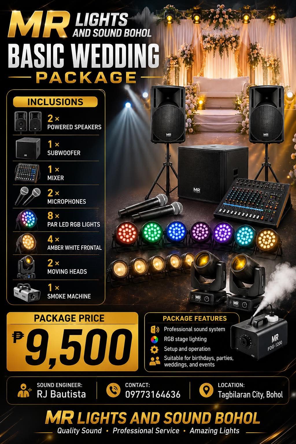 Basic Wedding Package inclusions and price ₱9,500