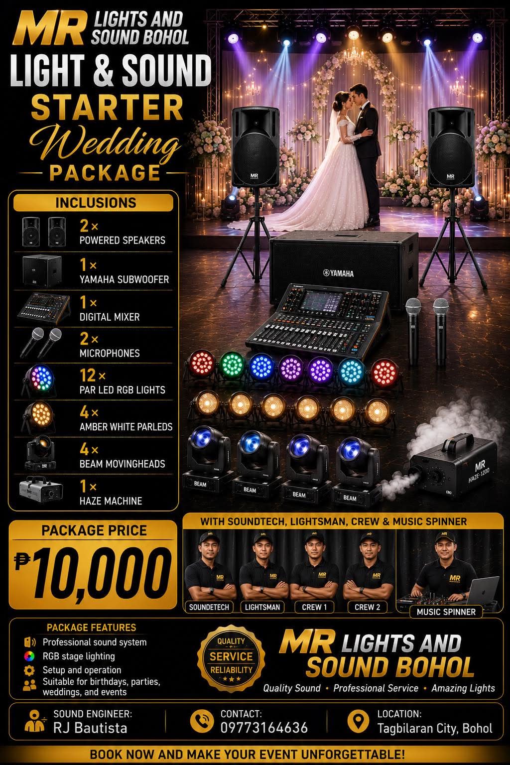 Starter Wedding Package (Full Crew) inclusions and price ₱10,000