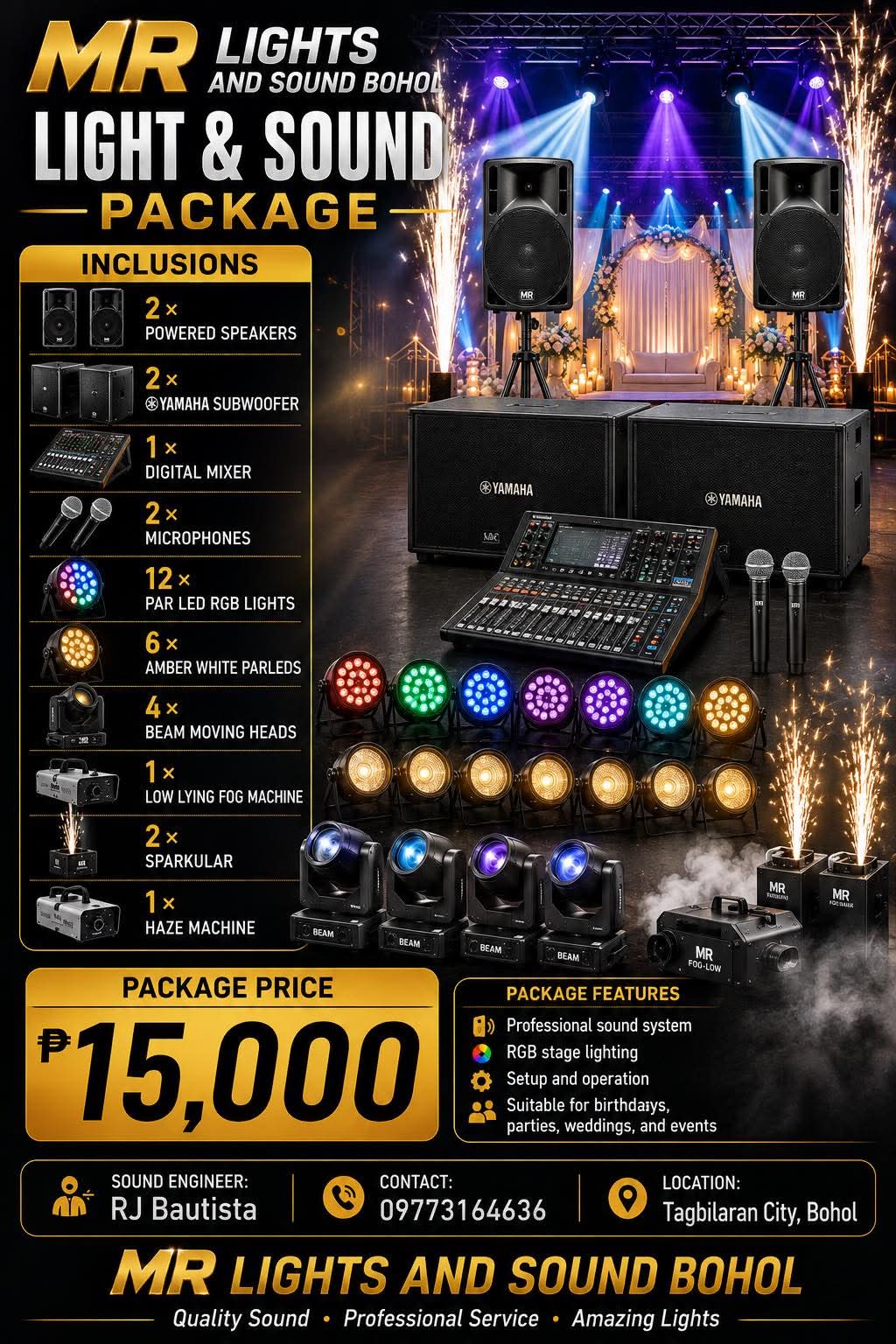 Light & Sound Package inclusions and price ₱15,000